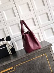 Kitlife Chanel Cerf Small Tote Bag Burgundy Silver Hardware 17.5x32x13cm - 4