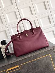 Kitlife Chanel Cerf Large Tote Bag Burgundy Silver Hardware 24x36x14cm - 1