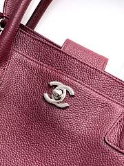 Kitlife Chanel Cerf Large Tote Bag Burgundy Silver Hardware 24x36x14cm - 6