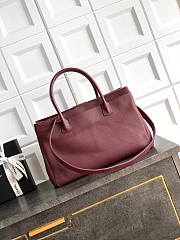 Kitlife Chanel Cerf Large Tote Bag Burgundy Silver Hardware 24x36x14cm - 5