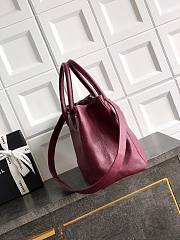 Kitlife Chanel Cerf Large Tote Bag Burgundy Silver Hardware 24x36x14cm - 2