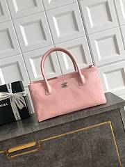 Kitlife Chanel Cerf Small Tote Bag Pink Silver Hardware 17.5x32x13cm  - 1