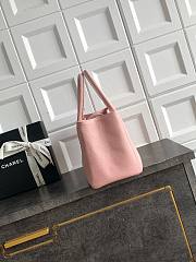 Kitlife Chanel Cerf Small Tote Bag Pink Silver Hardware 17.5x32x13cm  - 3
