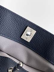 Kitlife Chanel Cerf Small Tote Bag Dark Blue Silver Hardware 17.5x32x13cm - 5