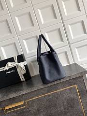 Kitlife Chanel Cerf Small Tote Bag Dark Blue Silver Hardware 17.5x32x13cm - 3