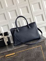 Kitlife Chanel Cerf Large Tote Bag Dark Blue Silver Hardware 24x36x14cm - 6
