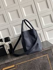 Kitlife Chanel Cerf Large Tote Bag Dark Blue Silver Hardware 24x36x14cm - 3