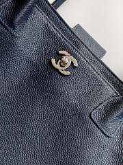 Kitlife Chanel Cerf Large Tote Bag Dark Blue Silver Hardware 24x36x14cm - 2