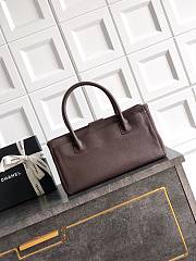 Kitlife Chanel Cerf Small Tote Bag Dark Brown Silver Hardware 17.5x32x13cm  - 5