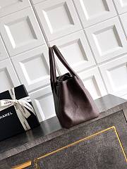 Kitlife Chanel Cerf Small Tote Bag Dark Brown Silver Hardware 17.5x32x13cm  - 3