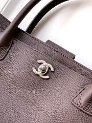 Kitlife Chanel Cerf Small Tote Bag Dark Brown Silver Hardware 17.5x32x13cm  - 2