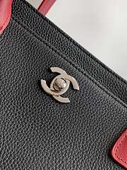 Kitlife Chanel Cerf Small Tote Bag Black & Red Silver Hardware 17.5x32x13cm  - 4