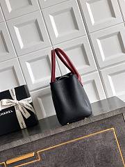 Kitlife Chanel Cerf Small Tote Bag Black & Red Silver Hardware 17.5x32x13cm  - 2