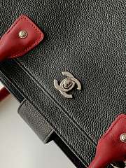 Kitlife Chanel Cerf Large Tote Bag Black & Red Silver Hardware 24x36x14cm - 6
