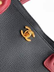 Kitlife Chanel Cerf Small Tote Bag Black & Red Gold Hardware 17.5x32x13cm - 2