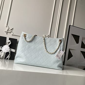 Kitlife Chanel Large Shopping Bag White Lambskin & Gold-Tone Metal AS6241 29x40x9cm