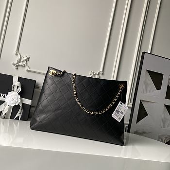 Kitlife Chanel Large Shopping Bag Black Lambskin & Gold-Tone Metal AS6241 29x40x9cm