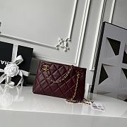 Kitlife Chanel Small Shopping Bag Burgundy Lambskin & Gold-Tone Metal AS6248 16x25x7.5cm - 1