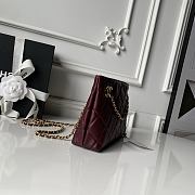 Kitlife Chanel Small Shopping Bag Burgundy Lambskin & Gold-Tone Metal AS6248 16x25x7.5cm - 6