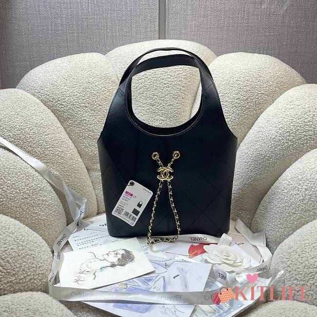 Kitlife Chanel Small Shopping Bag Black Calfskin AS6132 27.5x21x10cm - 1