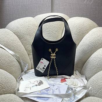 Kitlife Chanel Small Shopping Bag Black Calfskin AS6132 27.5x21x10cm