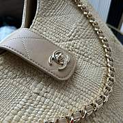 Kitlife Chanel Maxi Shopping Bag Beige Braided Raffia & Gold-colored metal AS6095 33x54x15cm - 2