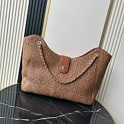Kitlife Chanel Maxi Shopping Bag Dark Brown Braided Raffia & Gold-colored metal AS6095 33x54x15cm - 1