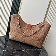 Kitlife Chanel Maxi Shopping Bag Dark Brown Braided Raffia & Gold-colored metal AS6095 33x54x15cm - 5