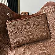 Kitlife Chanel Maxi Shopping Bag Dark Brown Braided Raffia & Gold-colored metal AS6095 33x54x15cm - 2