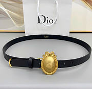 Kitlife Dior Médaillon Belt Black Smooth Calfskin Gold Hardware 25mm - 1