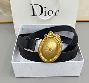 Kitlife Dior Médaillon Belt Black Smooth Calfskin Gold Hardware 25mm - 5