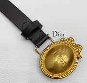 Kitlife Dior Médaillon Belt Black Smooth Calfskin Gold Hardware 25mm - 3