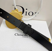 Kitlife Dior Médaillon Belt Black Smooth Calfskin Gold Hardware 25mm - 2