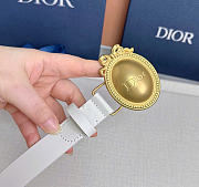 Kitlife Dior Médaillon Belt White Smooth Calfskin Gold Hardware 25mm - 4