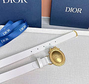 Kitlife Dior Médaillon Belt White Smooth Calfskin Gold Hardware 25mm - 5