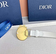 Kitlife Dior Médaillon Belt White Smooth Calfskin Gold Hardware 25mm - 6