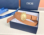 Kitlife Dior Médaillon Belt Brown Smooth Calfskin Gold Hardware 25mm - 6