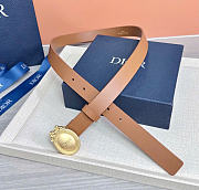 Kitlife Dior Médaillon Belt Brown Smooth Calfskin Gold Hardware 25mm - 3
