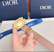 Kitlife Dior Médaillon Belt Brown Smooth Calfskin Gold Hardware 25mm - 2