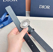 Kitlife Dior Médaillon Belt Black Smooth Calfskin Silver Hardware 25mm  - 6