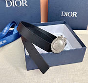 Kitlife Dior Médaillon Belt Black Smooth Calfskin Silver Hardware 25mm  - 5