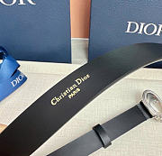 Kitlife Dior Médaillon Belt Black Smooth Calfskin Silver Hardware 25mm  - 4