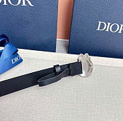 Kitlife Dior Médaillon Belt Black Smooth Calfskin Silver Hardware 25mm  - 2