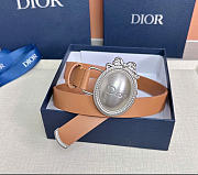 Kitlife Dior Médaillon Belt Brown Smooth Calfskin Silver Hardware 25mm  - 6