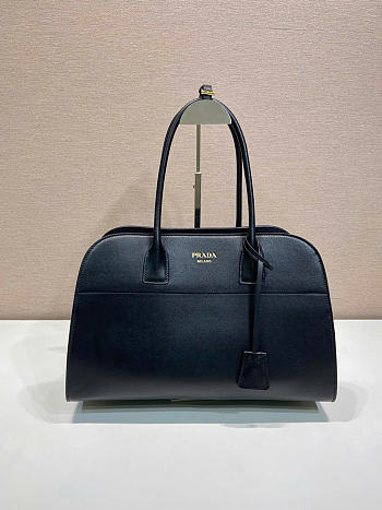 Kitlife Prada Large Leather Tote Bag Black 1BG571 38x24.5x18cm