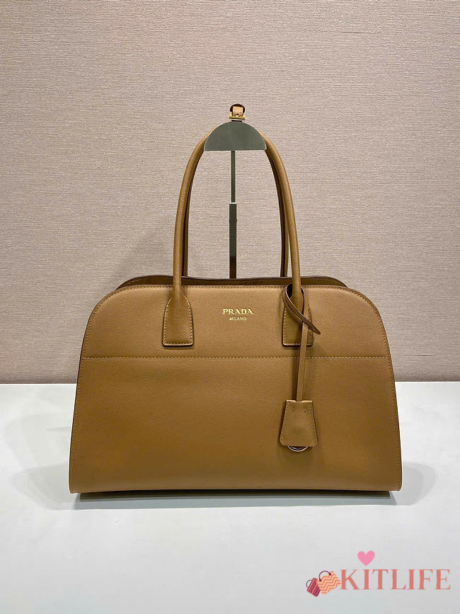 Kitlife Prada Large Leather Tote Bag Caramel 1BG571 38x24.5x18cm  - 1