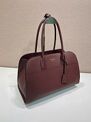 Kitlife Prada Large Leather Tote Bag Burgundy 1BG571 38x24.5x18cm - 6