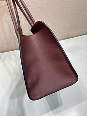 Kitlife Prada Large Leather Tote Bag Burgundy 1BG571 38x24.5x18cm - 5