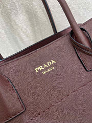 Kitlife Prada Large Leather Tote Bag Burgundy 1BG571 38x24.5x18cm - 2
