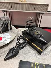Kitlife Christian Louboutin Bombina Spikes Slingback Flats Black  - 3